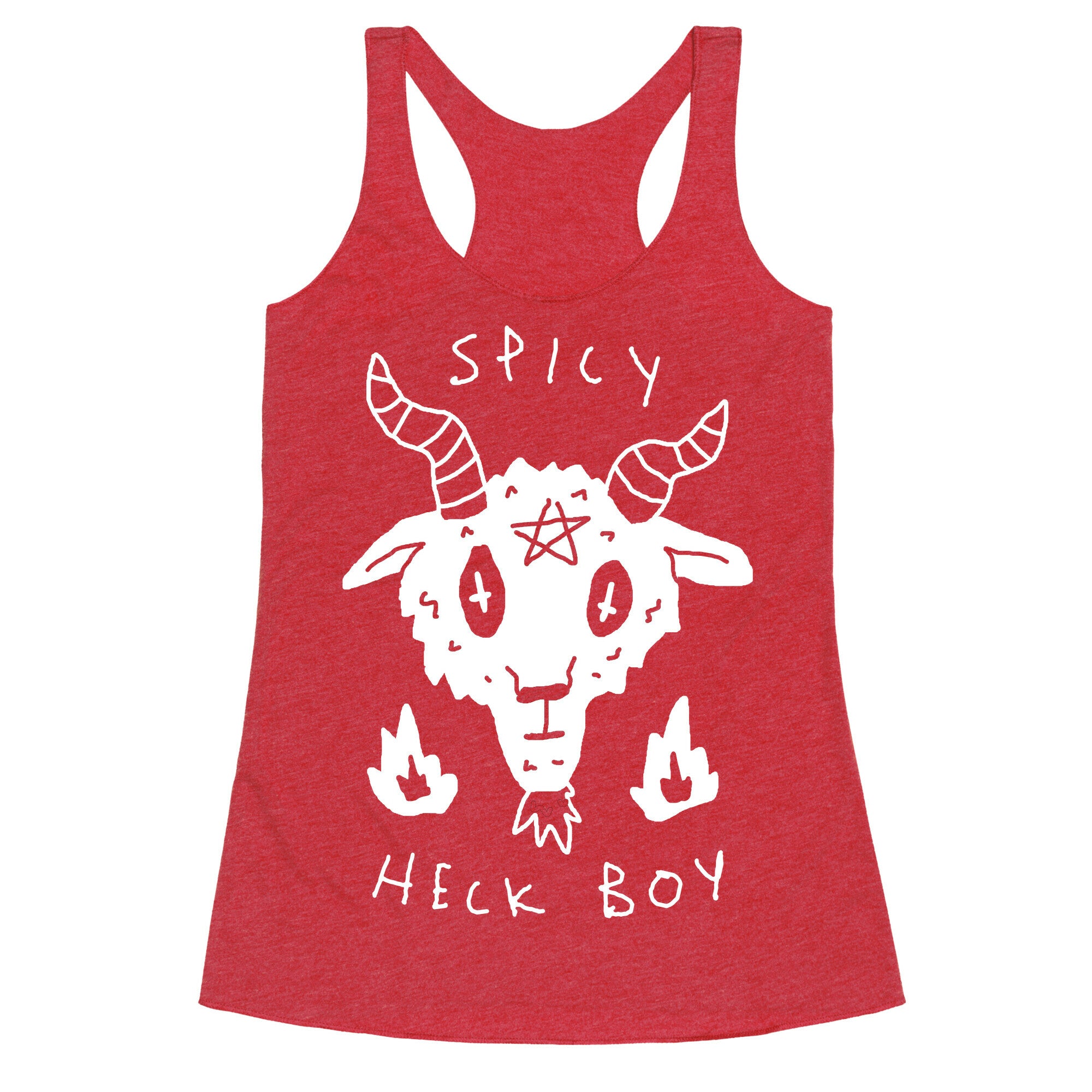 Spicy Heck Boy Satan Racerback Tank